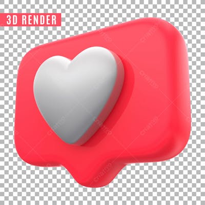 Like Instagram 3D Para Composicao Psd Sem Fundo (2)