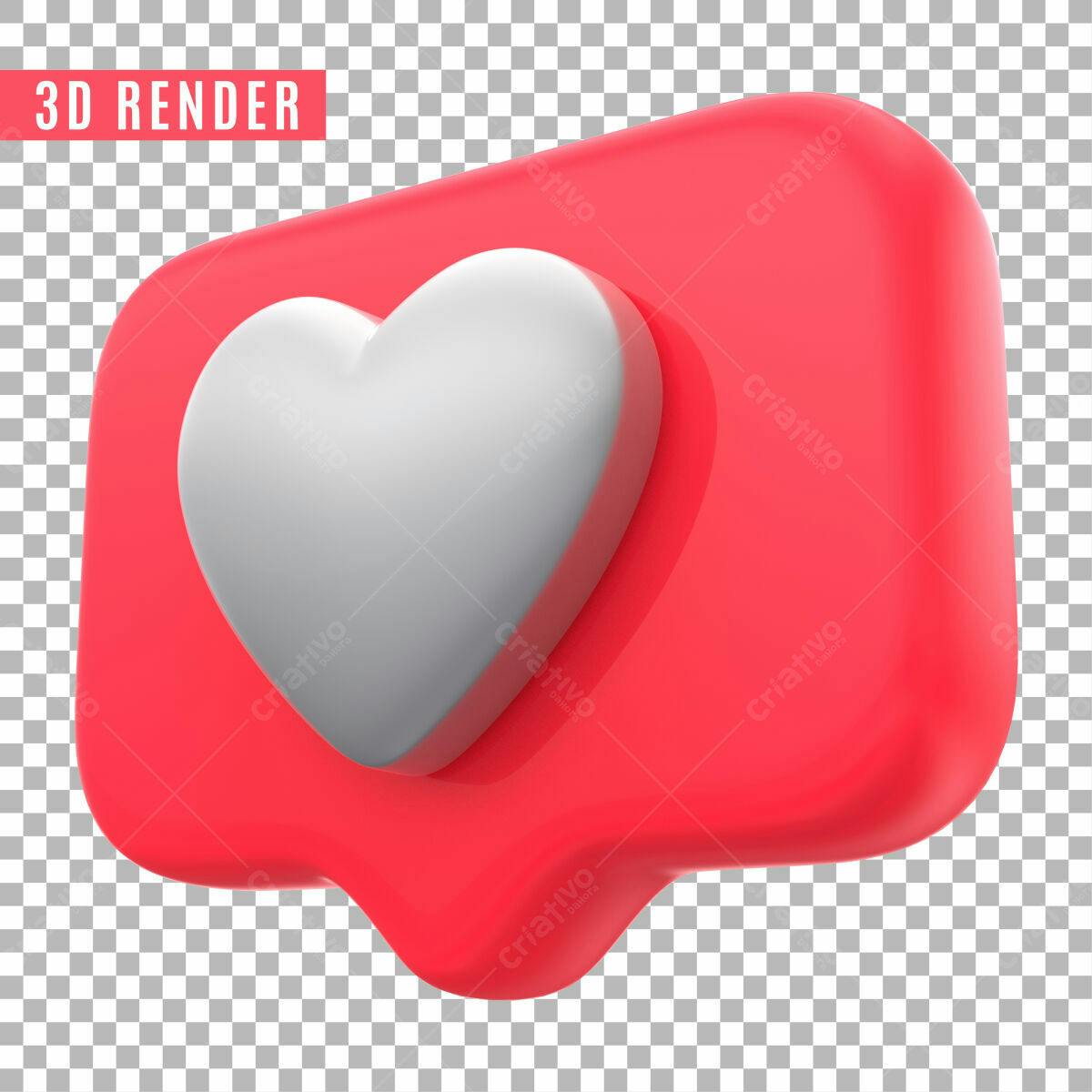 Ícone de Curtida em 3D PSD Editável