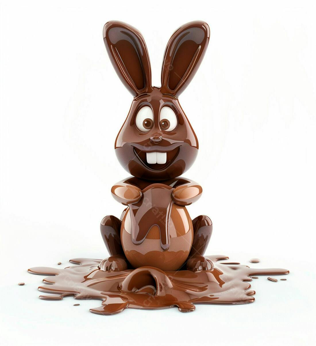 Coelho de chocolate com ovo Páscoa