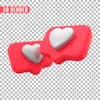 Likes instagram 3d para composicao psd sem fundo