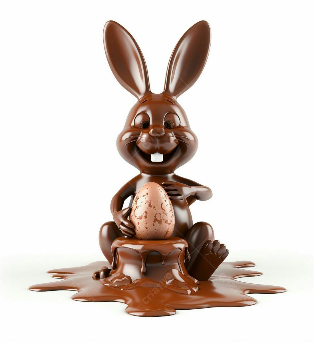 Coelho de Chocolate com Ovo de Páscoa