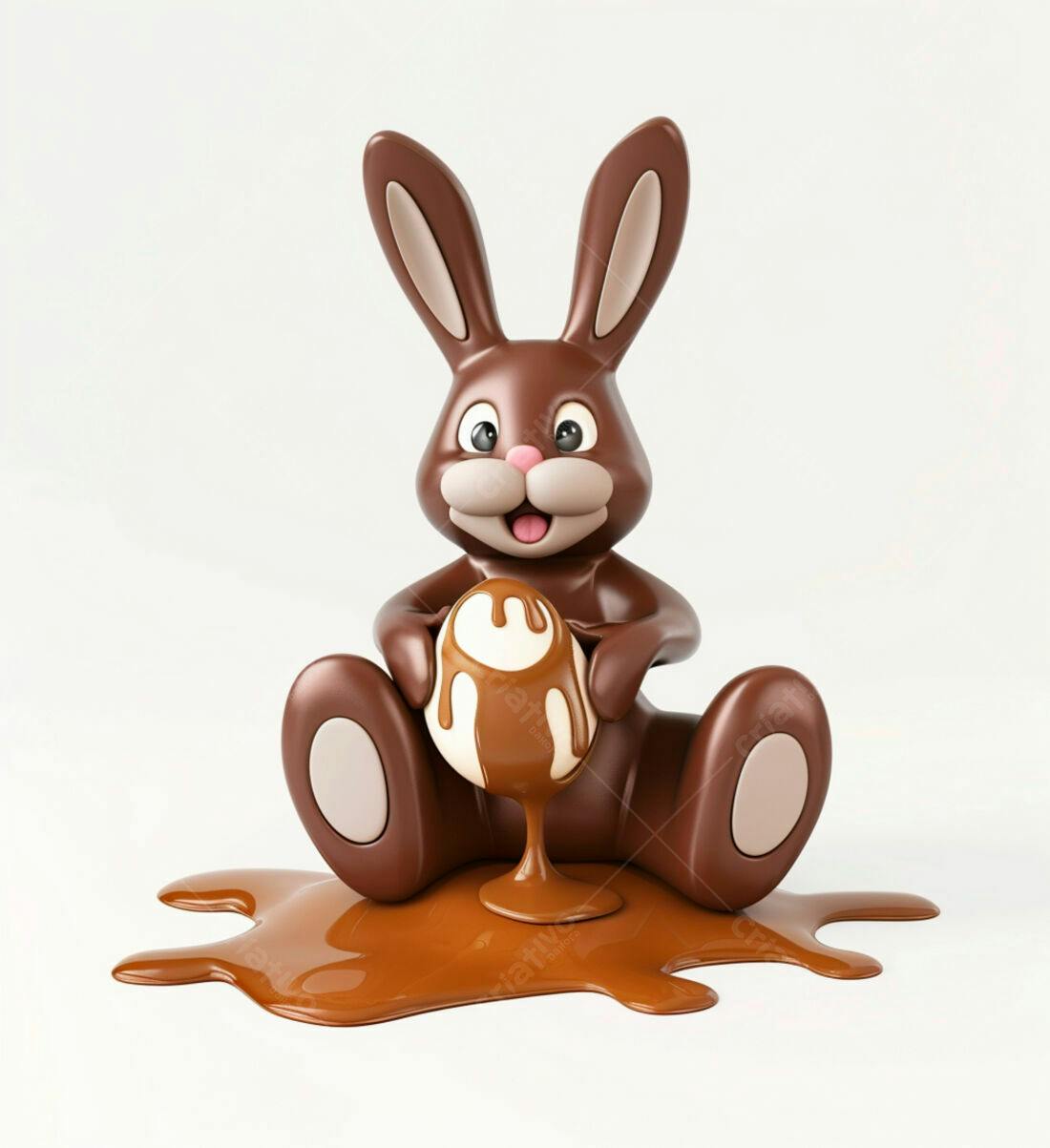 Coelho de Chocolate com Ovo de Páscoa