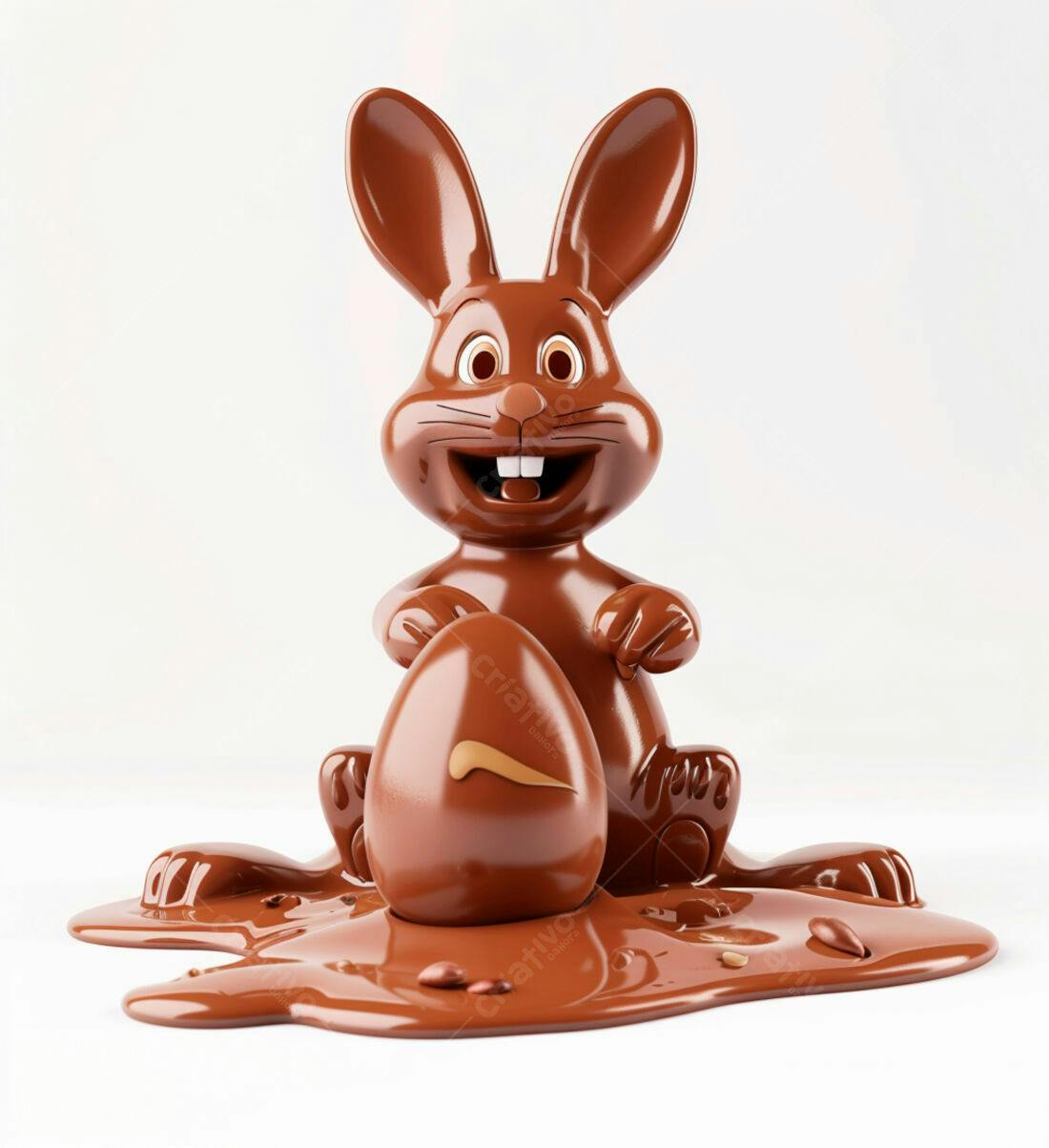 Coelho de chocolate com ovo Páscoa
