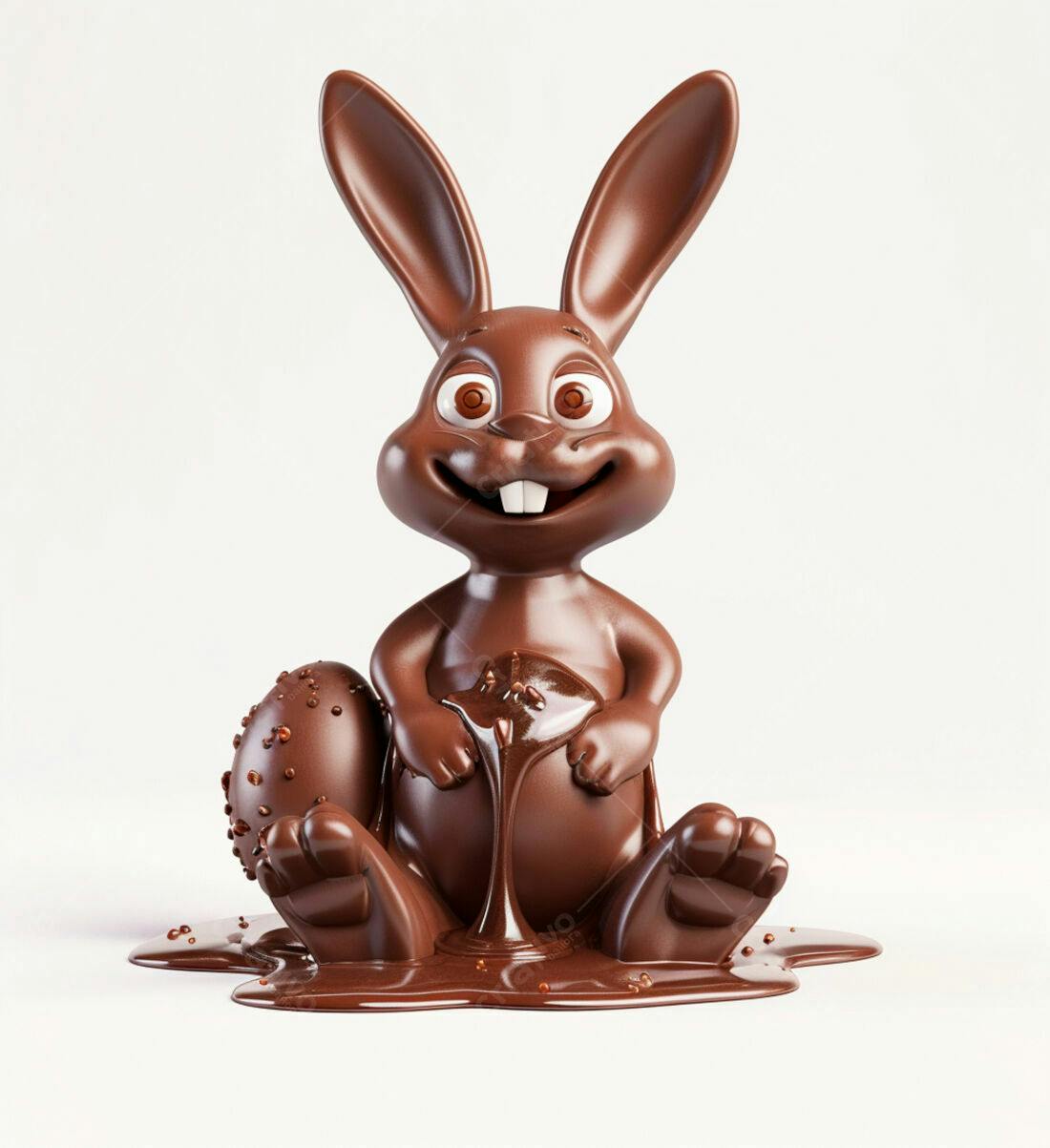 Coelho de chocolate derretido Páscoa
