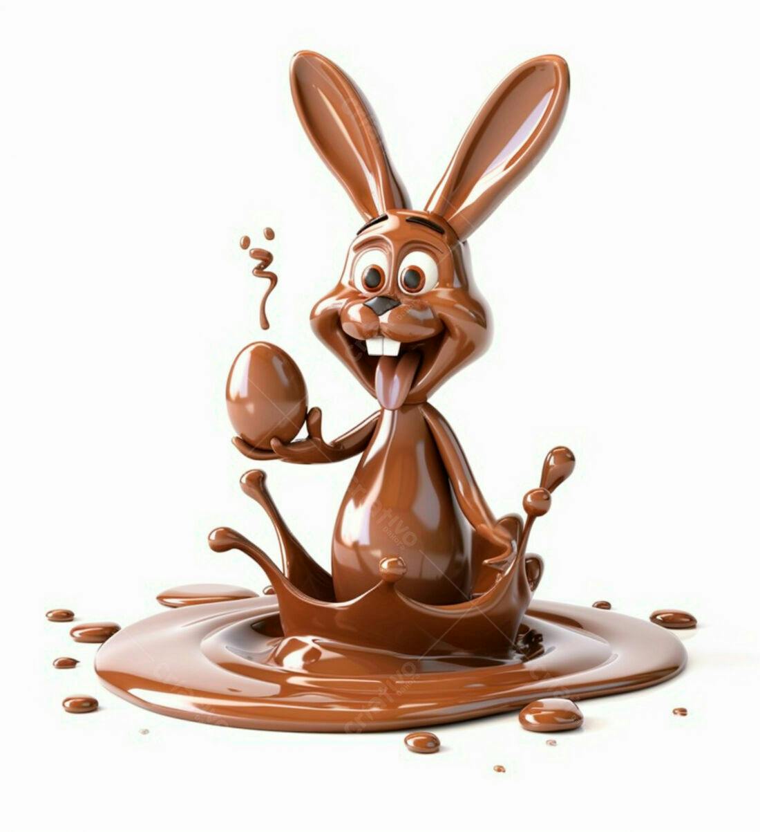 Coelho de chocolate com ovo Páscoa