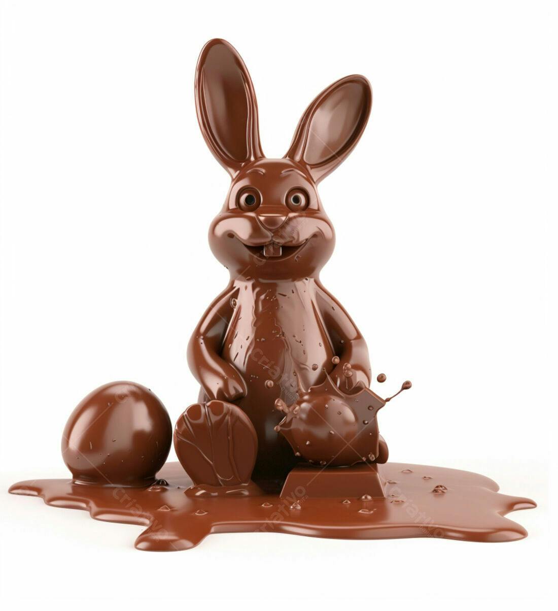Coelho de chocolate derretido Páscoa