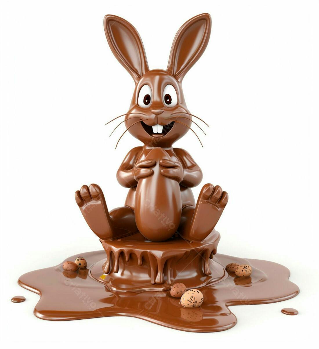 Coelho de Chocolate com Ovo de Páscoa