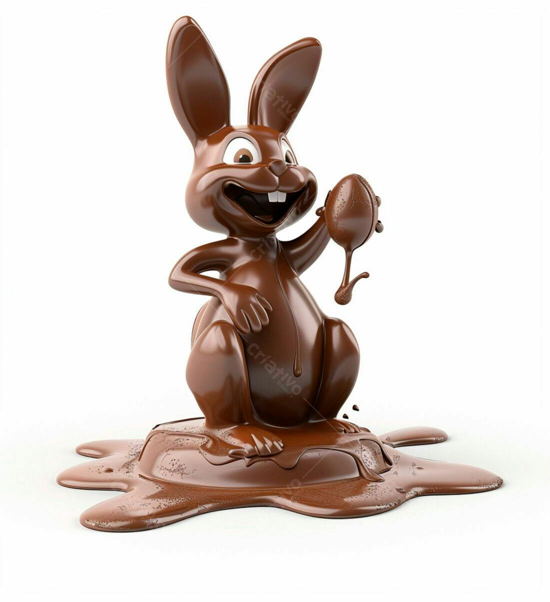 Coelho de chocolate derretido Páscoa