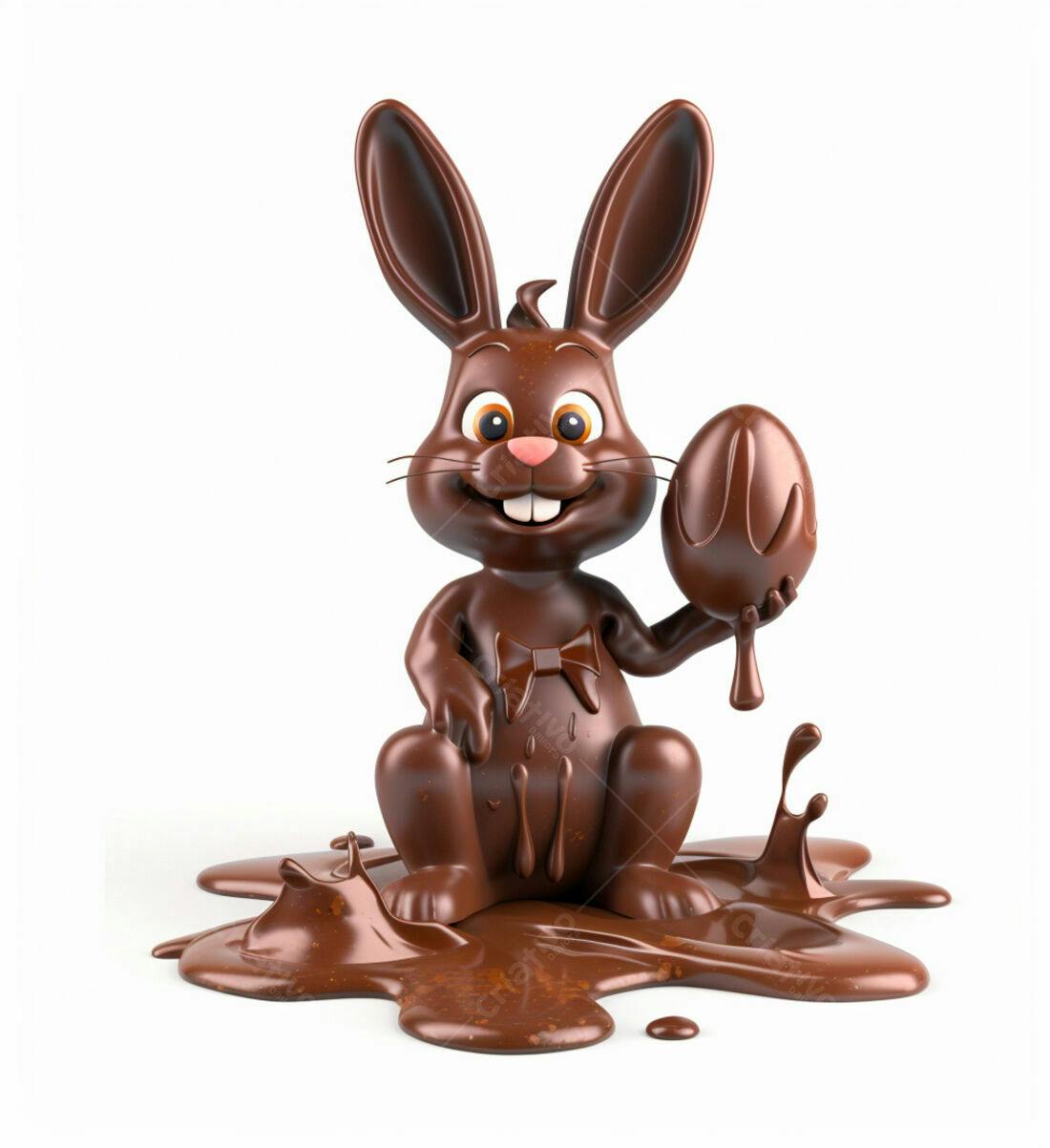 Coelho de Chocolate da Páscoa com Ovo