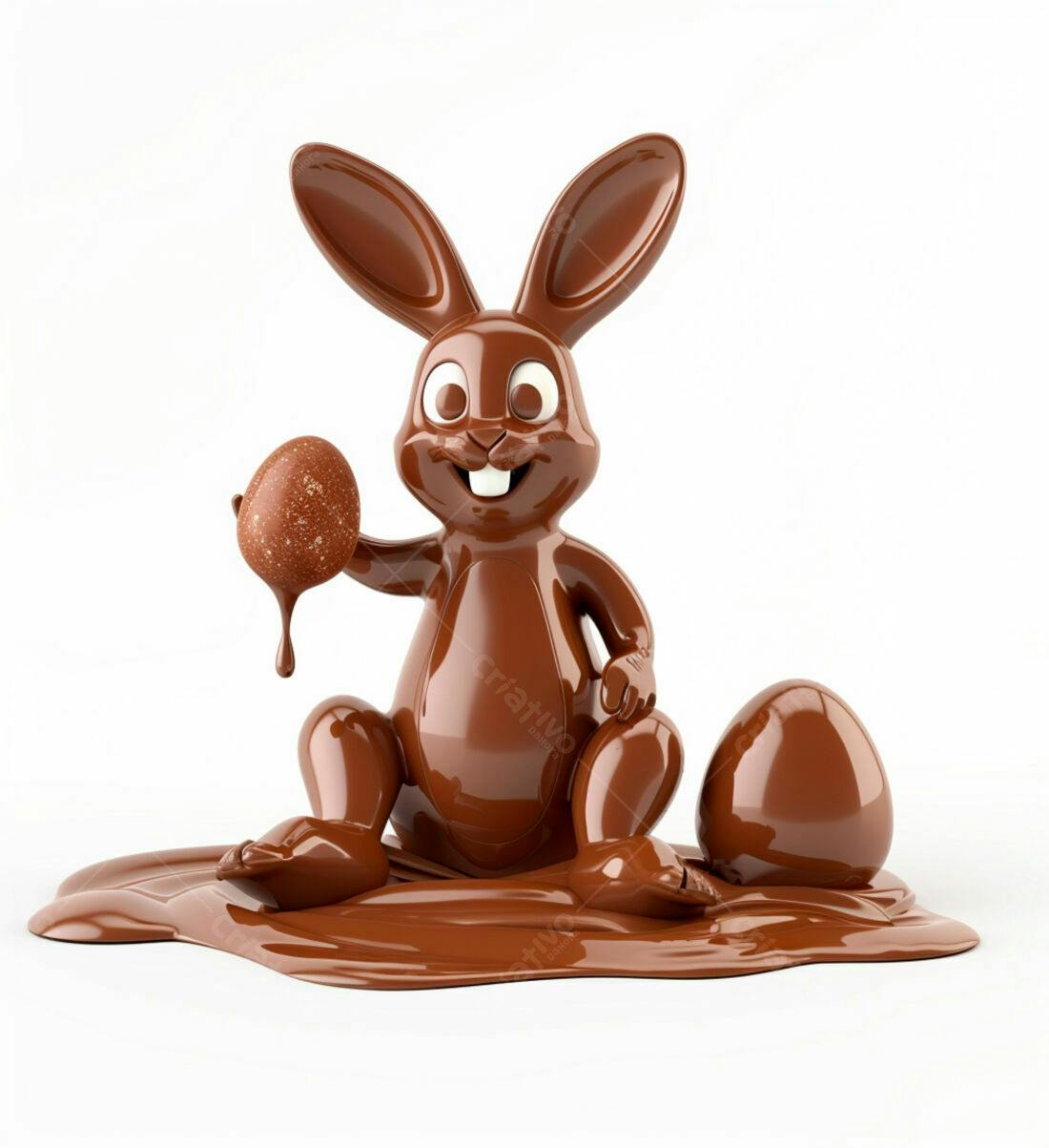 Coelho de chocolate com ovos Páscoa