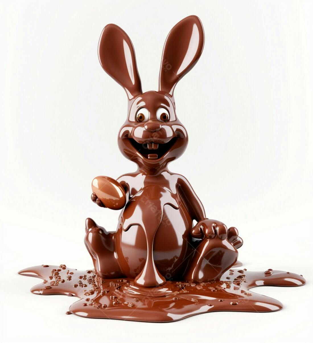 Coelho de chocolate derretido Páscoa