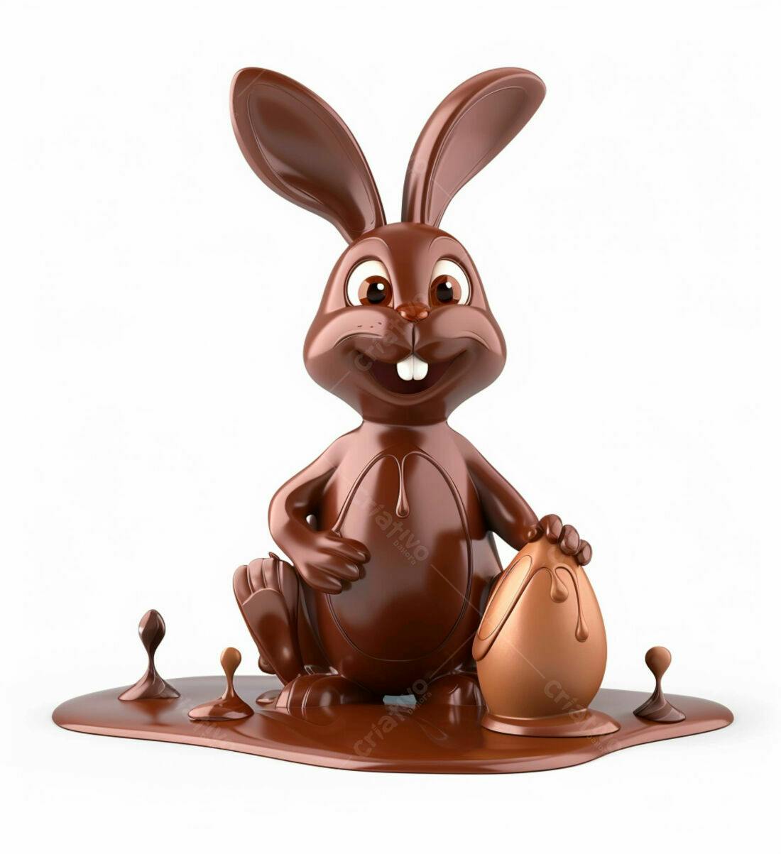 Coelho de chocolate com ovo Páscoa