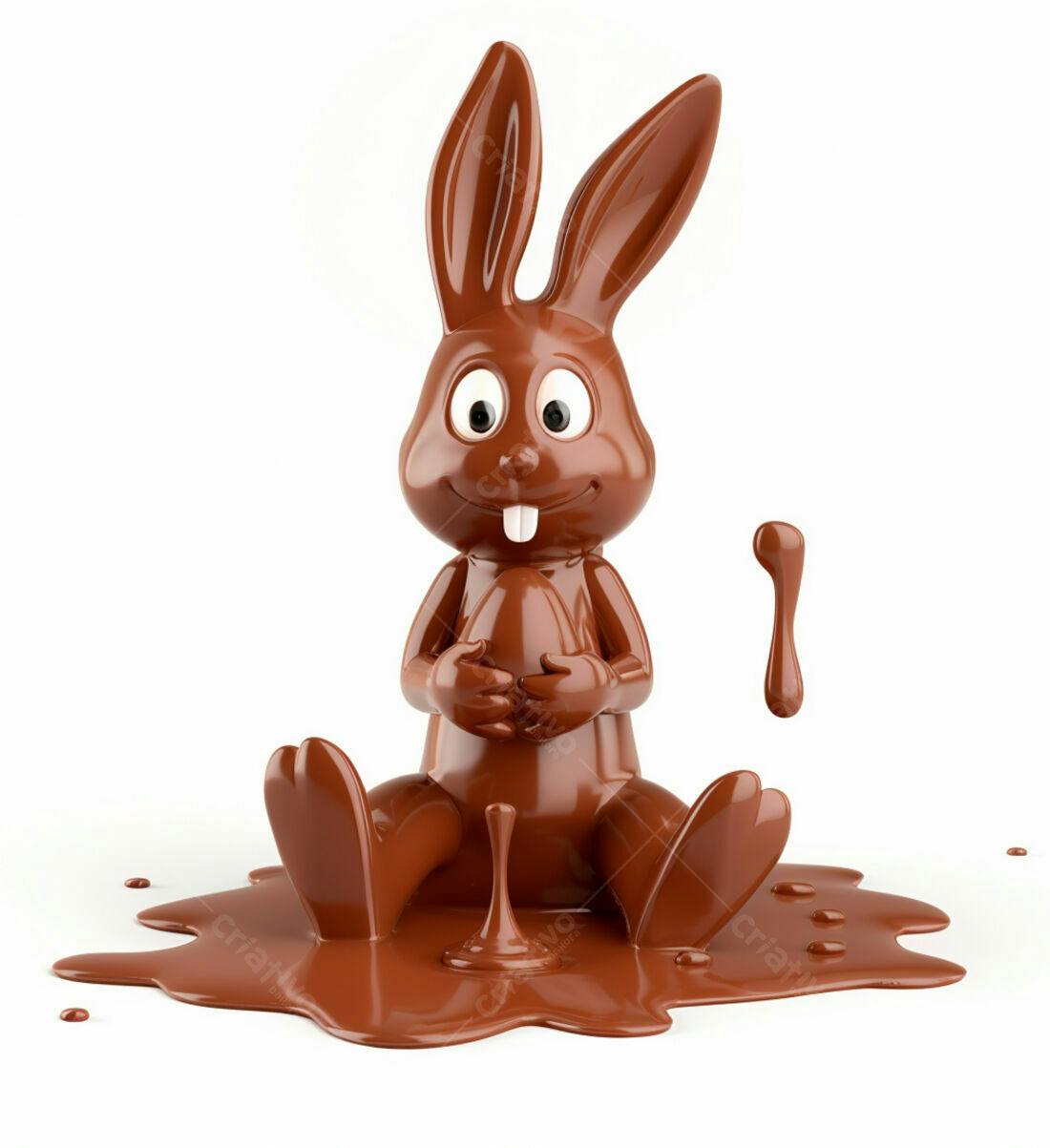 Coelho de Chocolate derretido com ovo