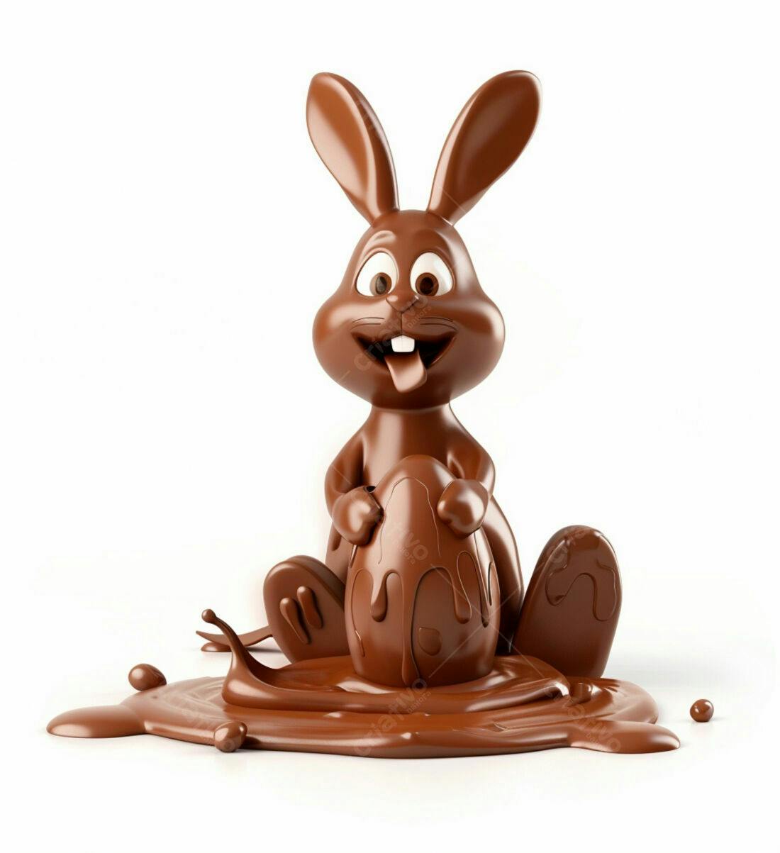 Coelho de chocolate com ovo Páscoa