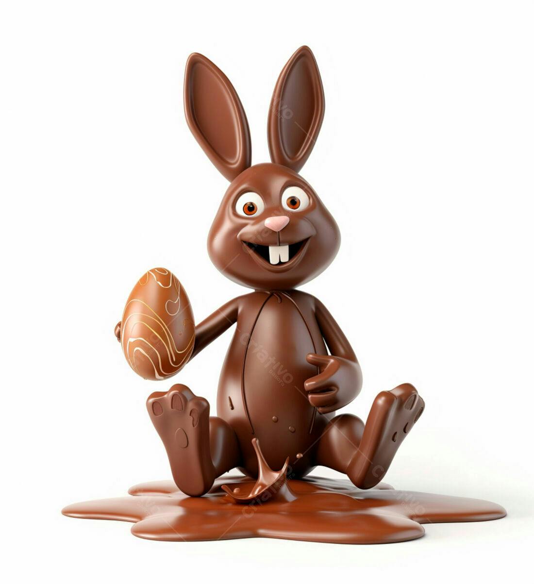 Coelho de chocolate com ovo de Páscoa