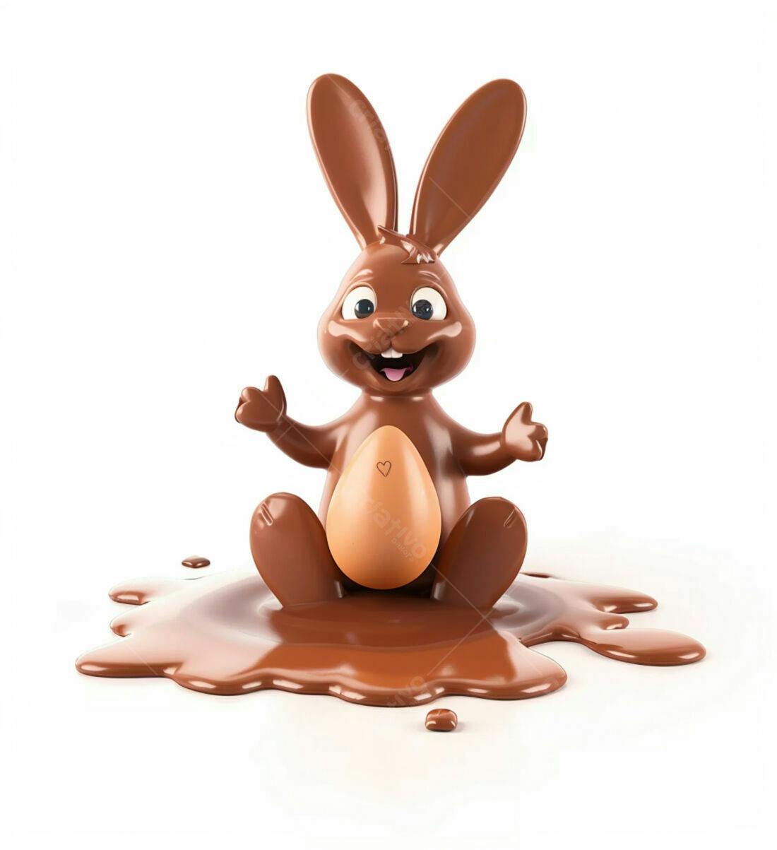 Coelho de chocolate com ovo Páscoa