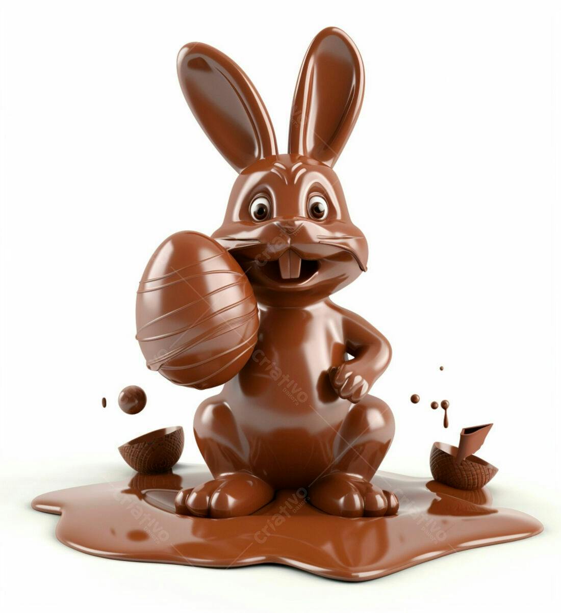 Coelho de Chocolate com Ovo de Páscoa