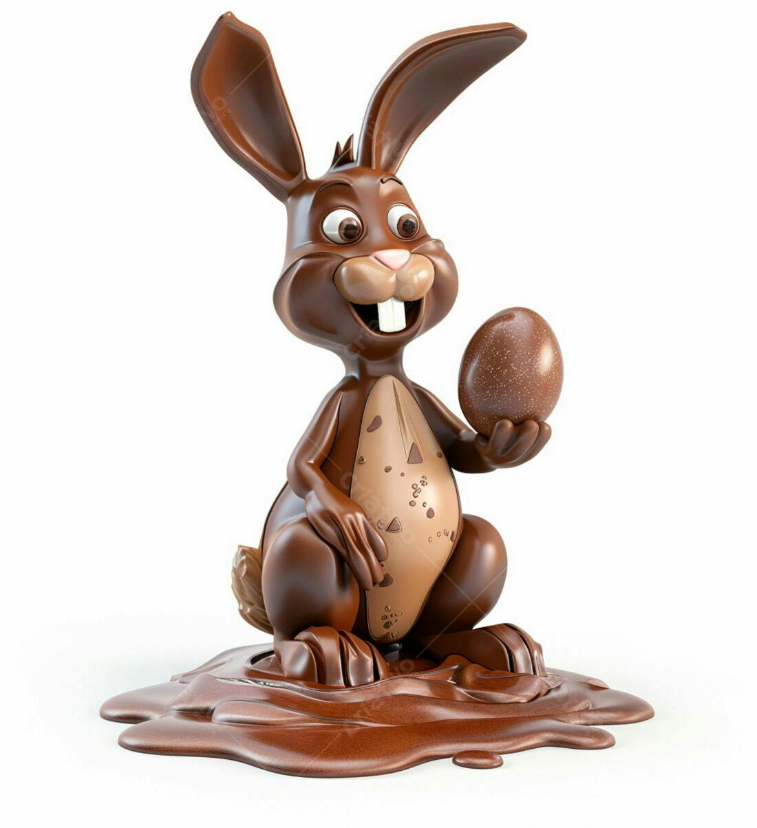 Coelho de chocolate com ovo Páscoa