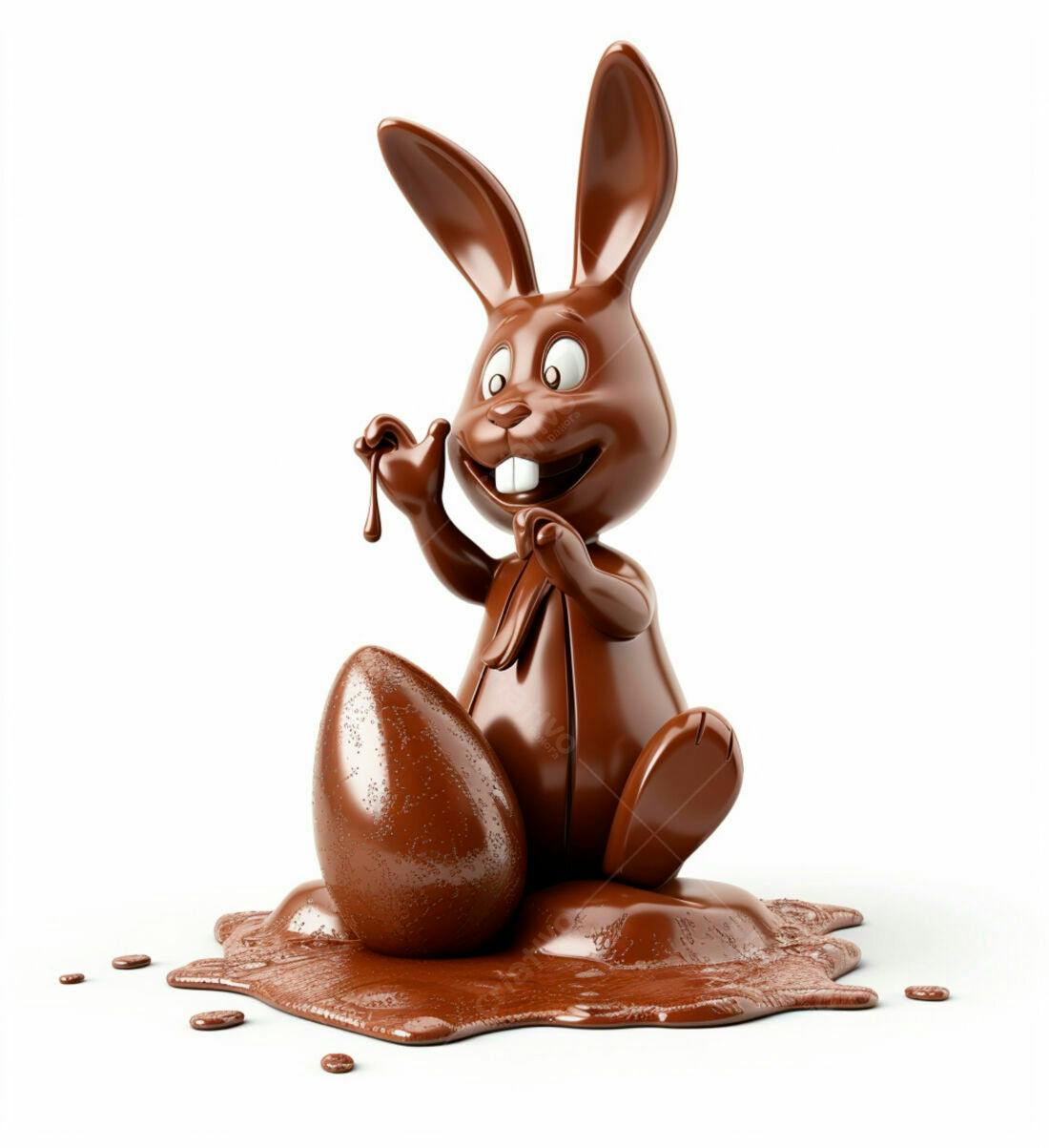 Coelho de chocolate com ovo Páscoa