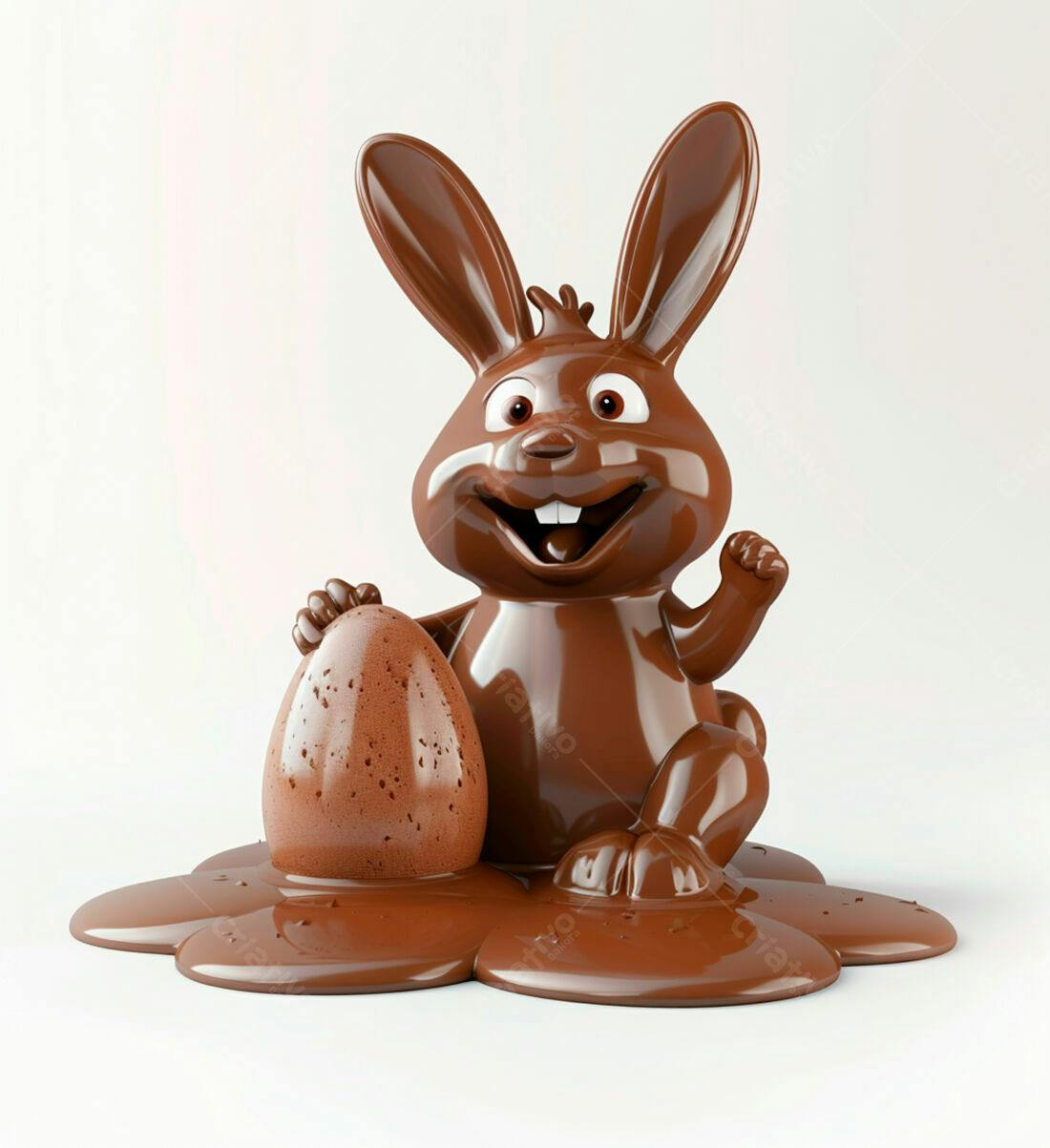Coelho de chocolate com ovo Páscoa