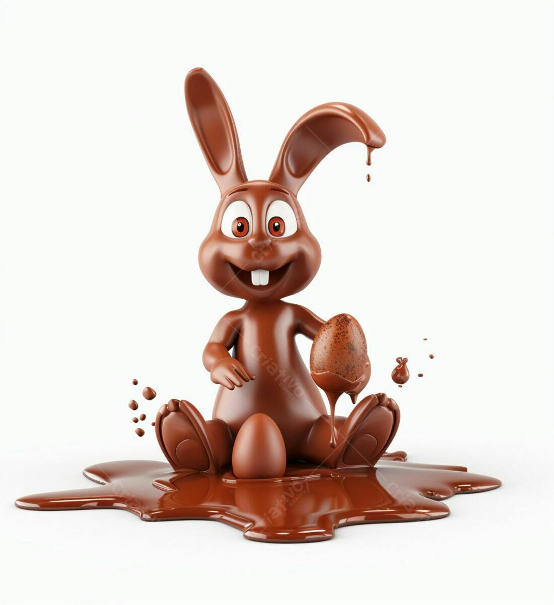 Coelho de chocolate Páscoa ovos