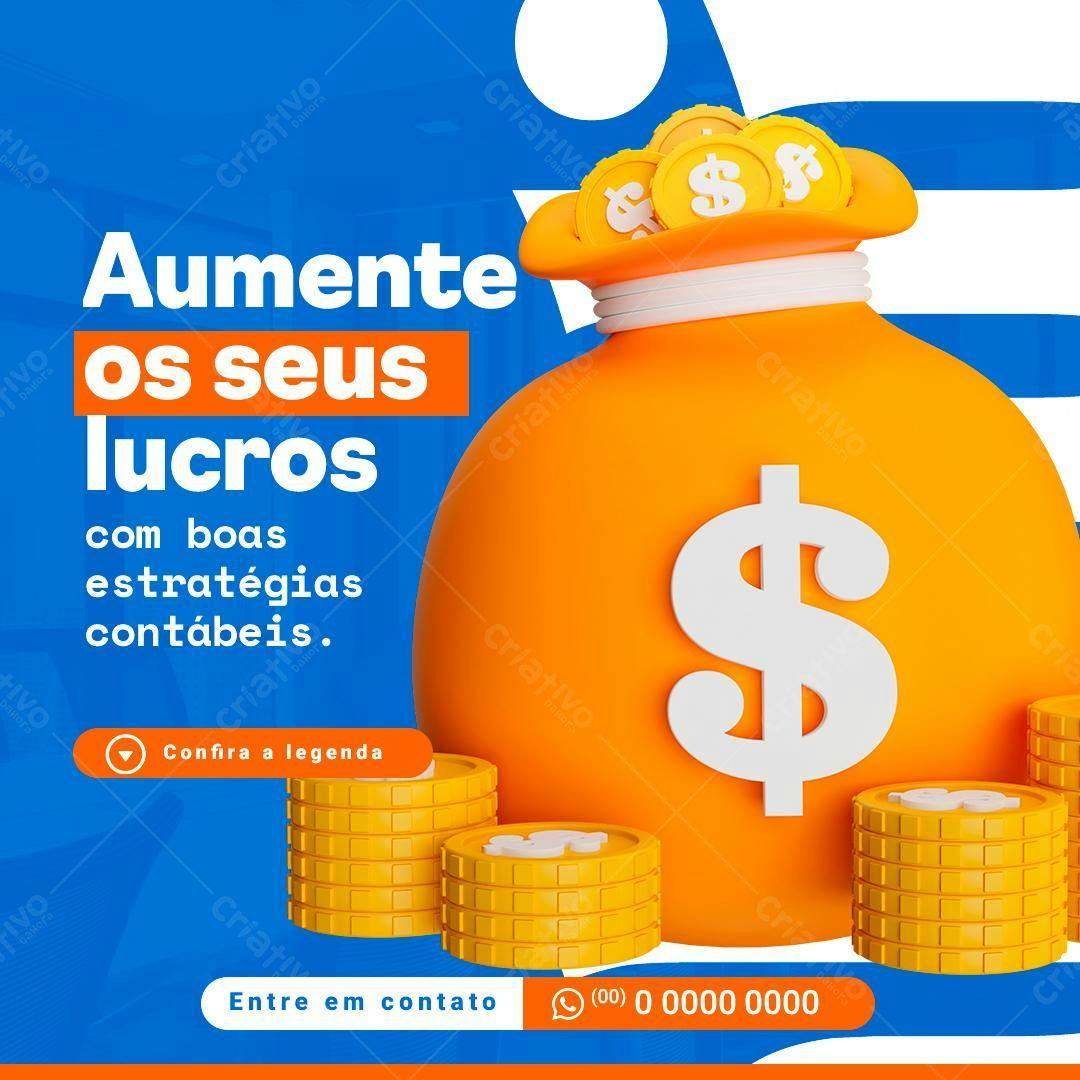 Postagem Instagram Lucros com Boas Estratégias Contábeis PSD Editável