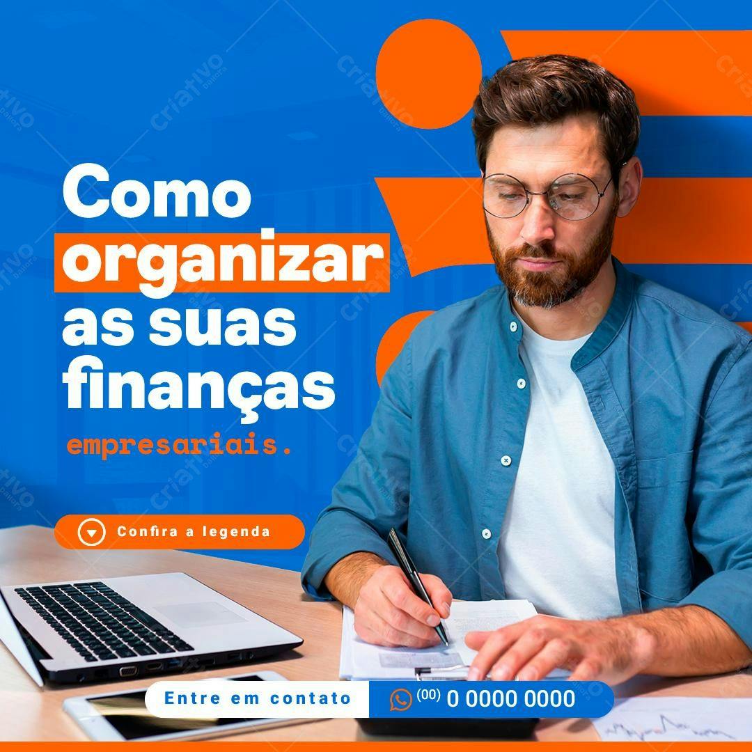 Post para Redes Sociais Finanças Empresariais PSD Editável