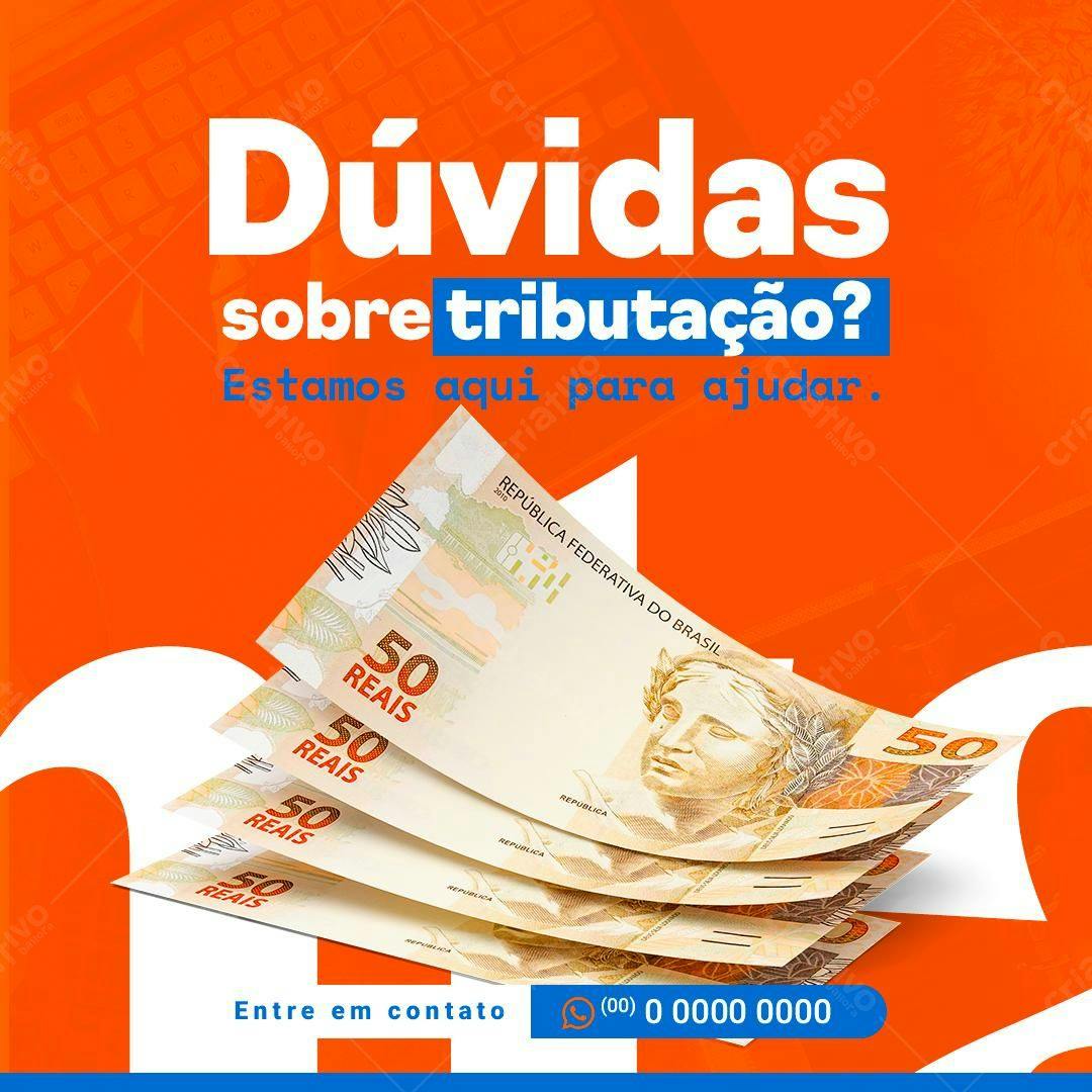 Postagem Instagram Dúvidas Tributárias PSD Editável