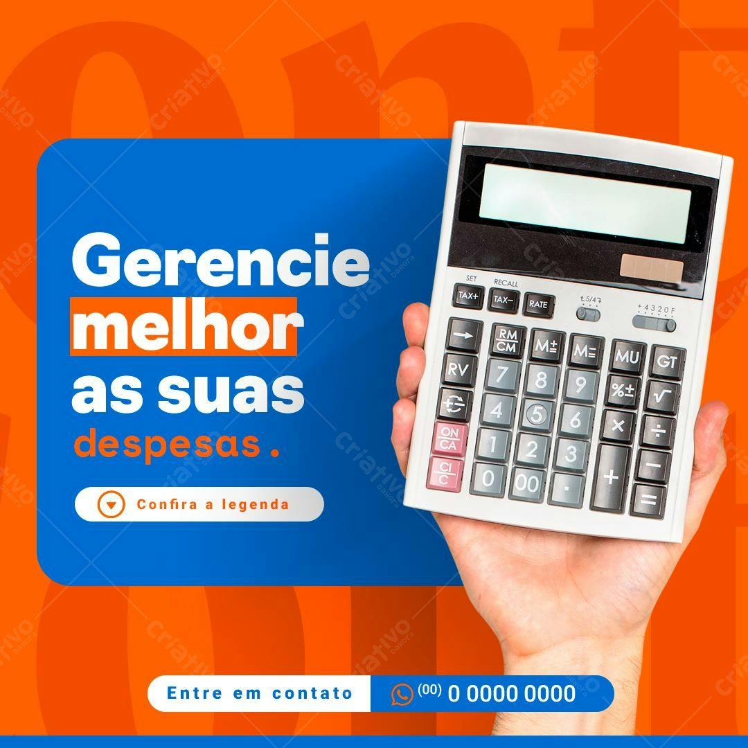 Post para Redes Sociais Gerencie Melhores Despesas PSD Editável