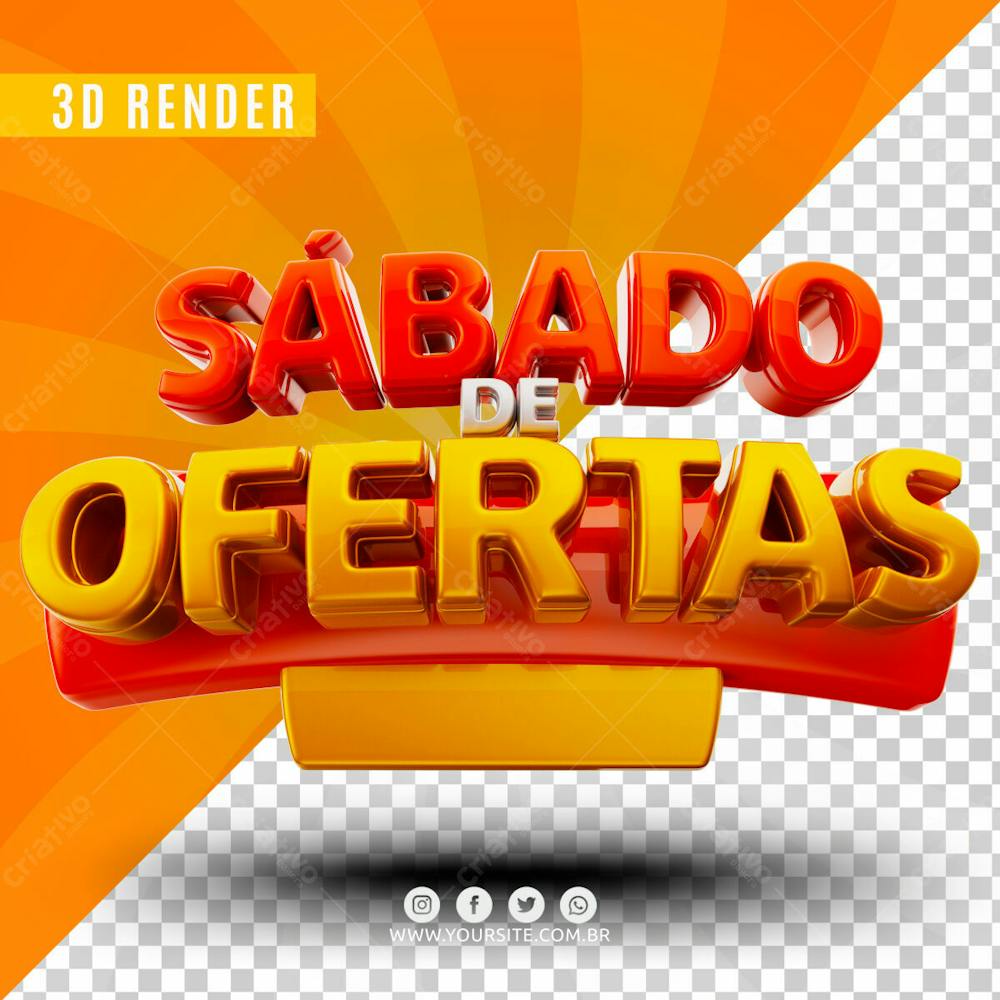 Selo 3D Sabado De Ofertas Para Composicao Psd (1)