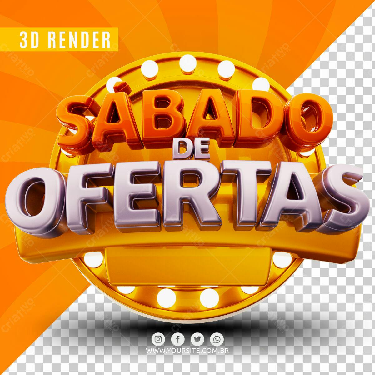 Selo 3D promocional dourado e prata
