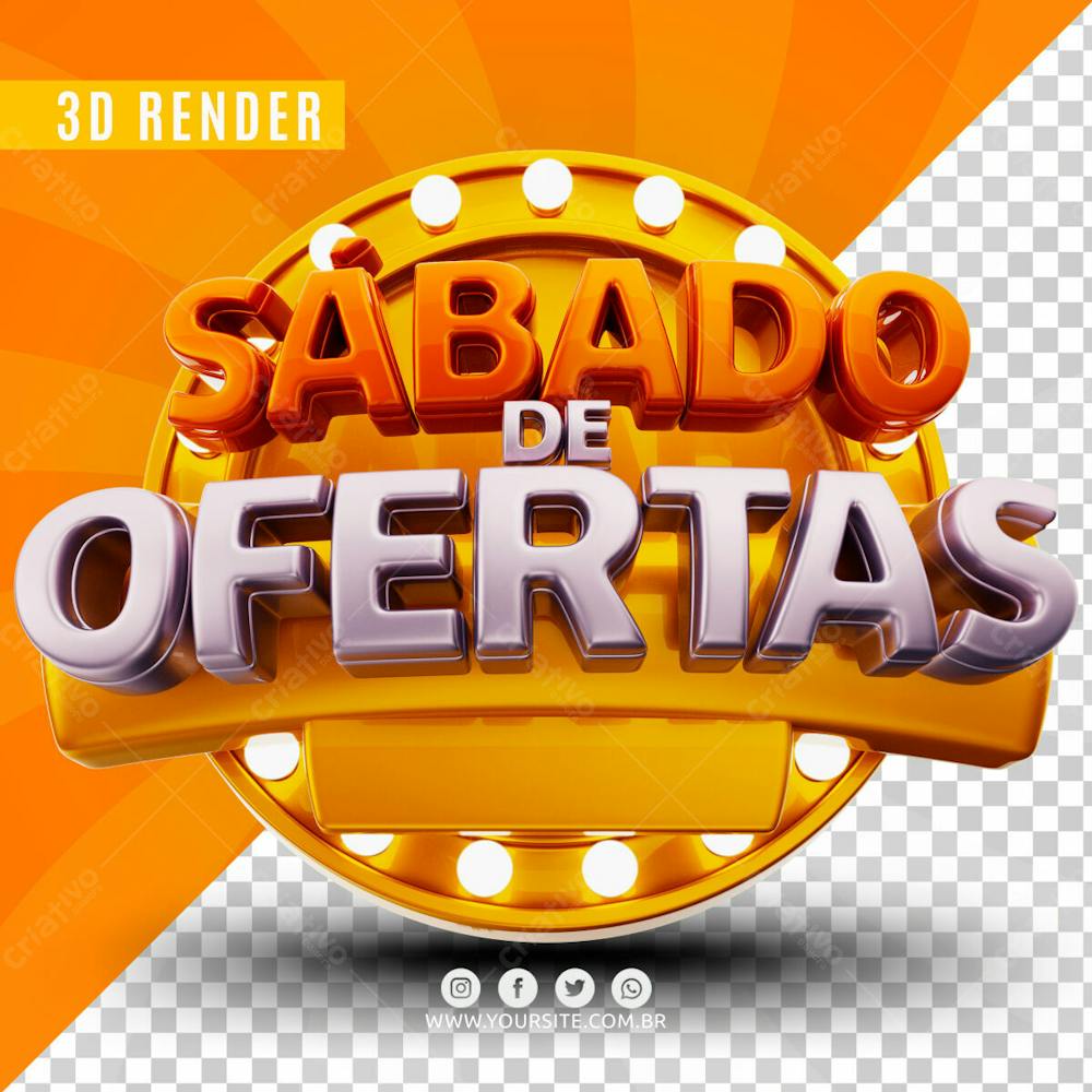 Sabado De Ofertas Selo 3D Para Composicao Psd