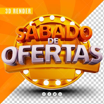 Sabado De Ofertas Selo 3D Para Composicao Psd