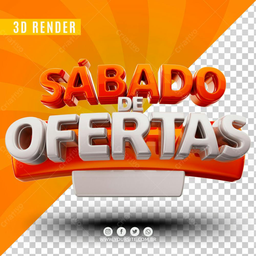 Sabado De Ofertas Branco Selo 3D Para Composicao Psd (1)