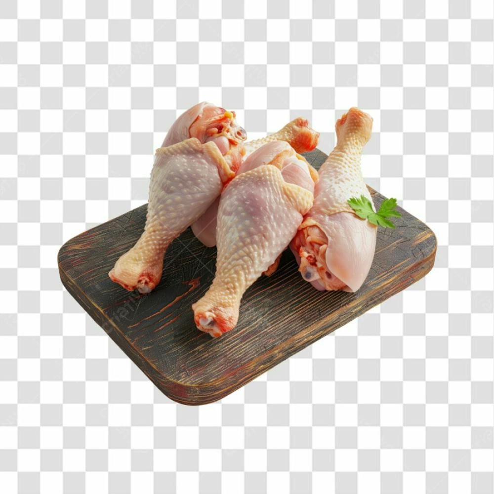 Imagem Açougue Coxas Coxinhas Da Asa Frango Galinha Ave Com Tábua De Madeira E Fundo Transparente (18)