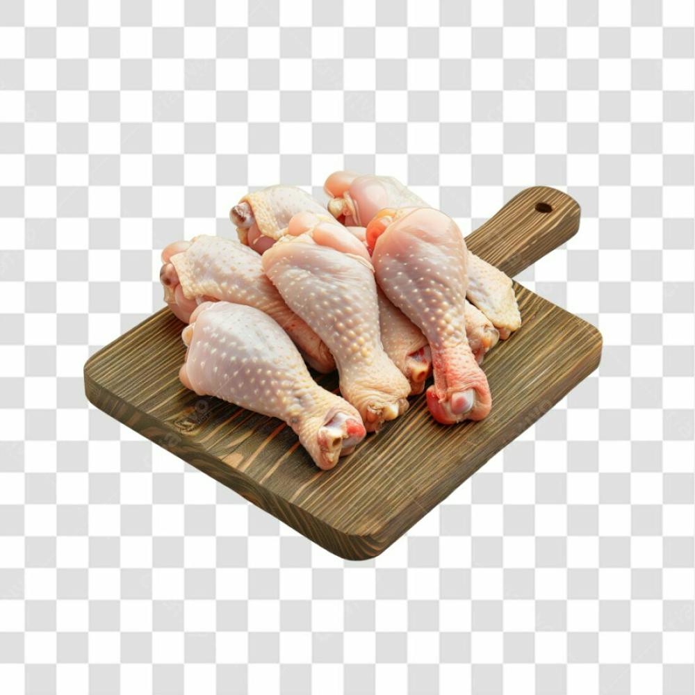 Imagem Açougue Coxas Coxinhas Da Asa Frango Galinha Ave Com Tábua De Madeira E Fundo Transparente (19)