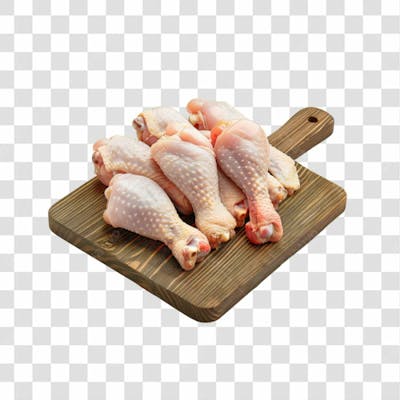 Imagem Açougue Coxas Coxinhas Da Asa Frango Galinha Ave Com Tábua De Madeira E Fundo Transparente (19)