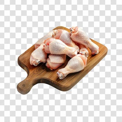 Imagem Açougue Coxas Coxinhas Da Asa Frango Galinha Ave Com Tábua De Madeira E Fundo Transparente (23)