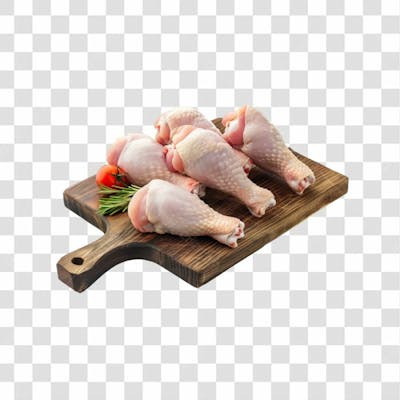 Imagem Açougue Coxas Coxinhas Da Asa Frango Galinha Ave Com Tábua De Madeira E Fundo Transparente (26)