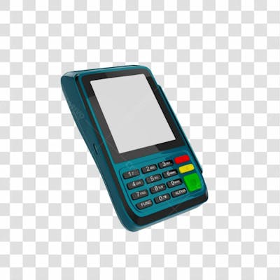 Elemento 3D Maquininha De Cartao Azul (8)