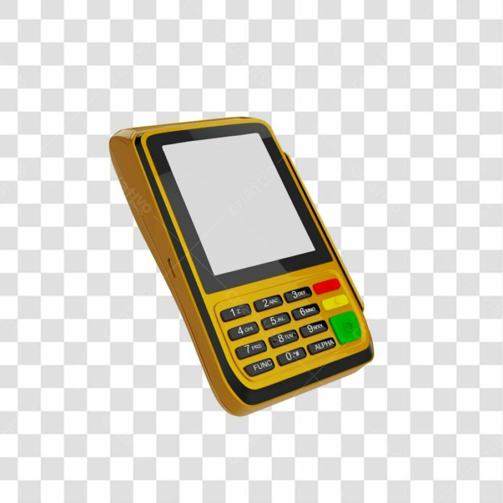 Elemento 3D Maquininha De Cartao Amarela (2)