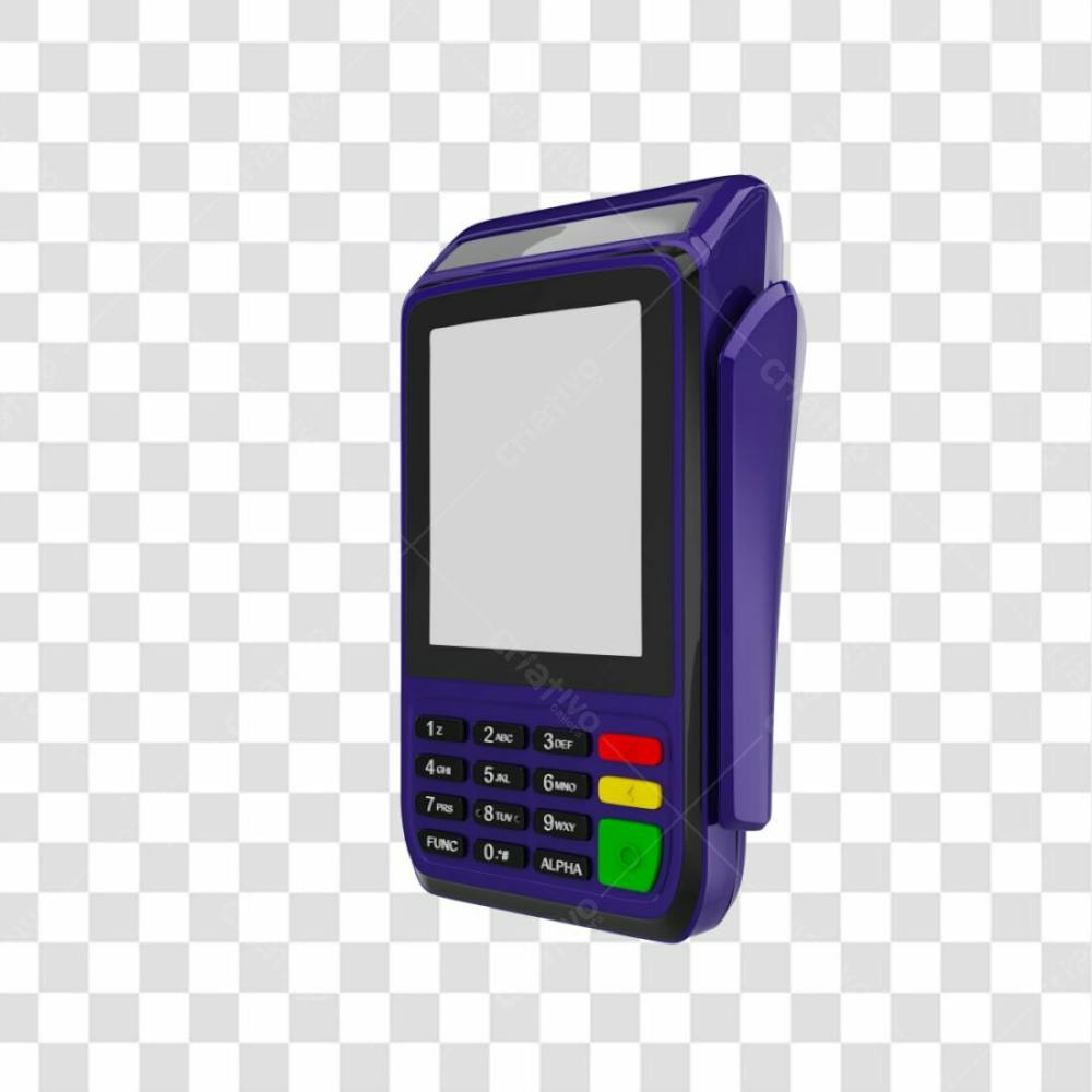 Elemento 3D Maquininha De Cartao Roxa (4)