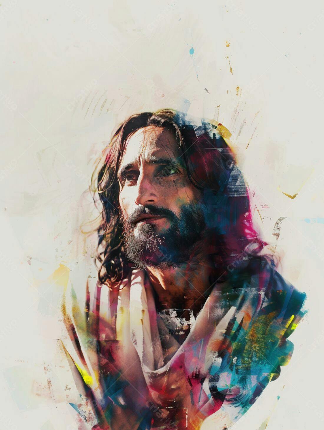 Retrato de Jesus Cristo estilo abstrato