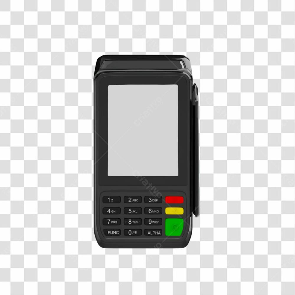 Elemento 3D Maquininha De Cartao Preta Png Transparente
