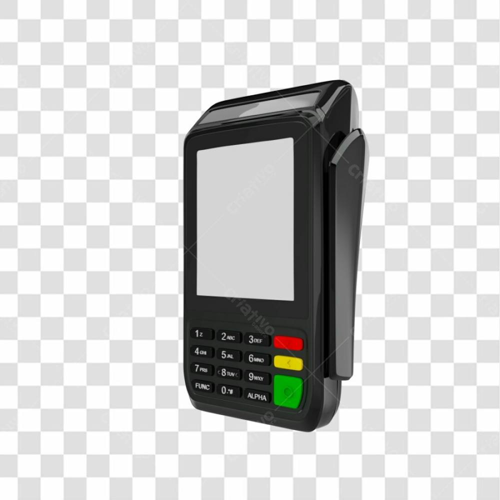 Elemento 3D Maquininha De Cartao Preta Png Transparente (4)