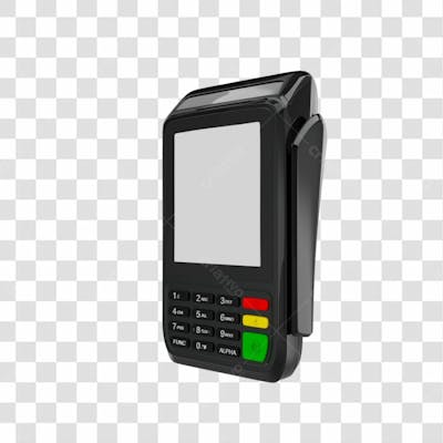 Elemento 3D Maquininha De Cartao Preta Png Transparente (4)