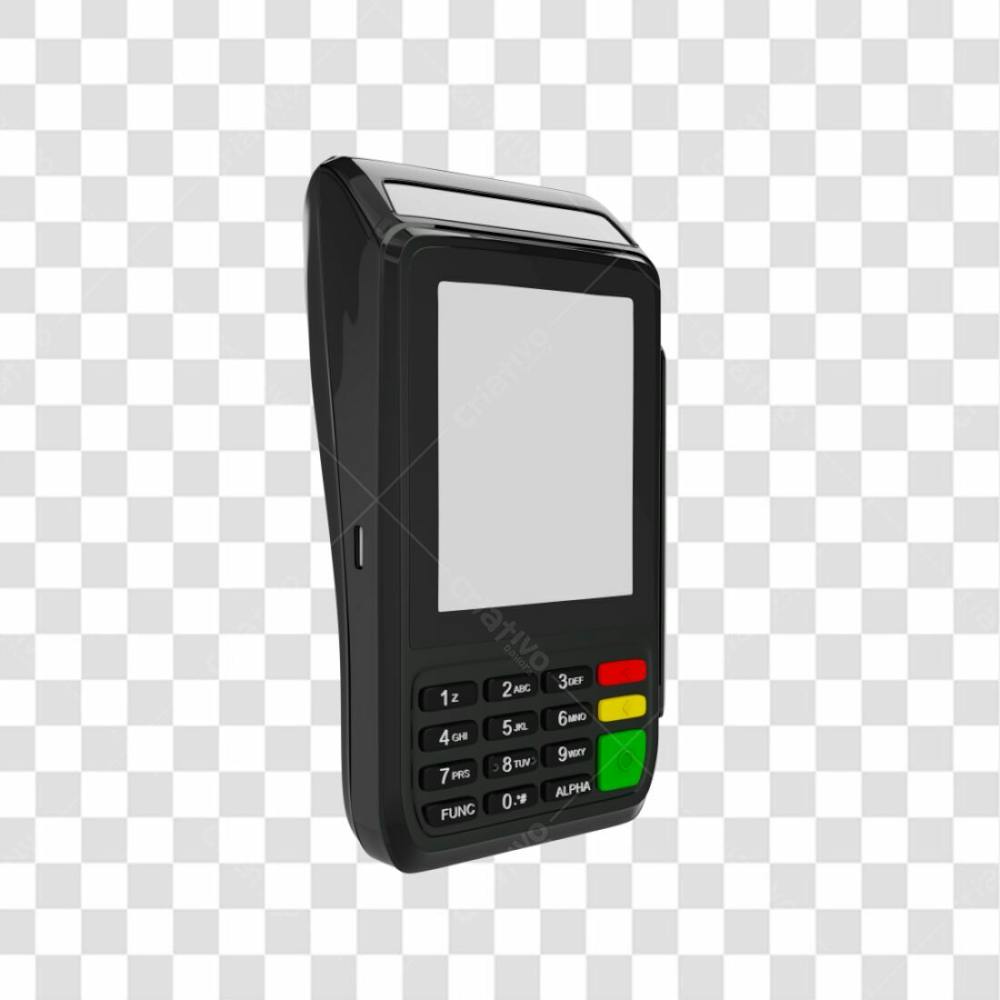 Elemento 3D Maquininha De Cartao Preta Png Transparente (3)
