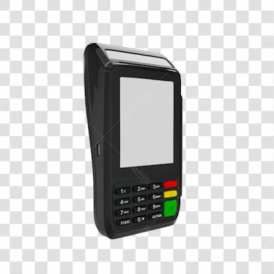 Elemento 3D Maquininha De Cartao Preta Png Transparente (3)