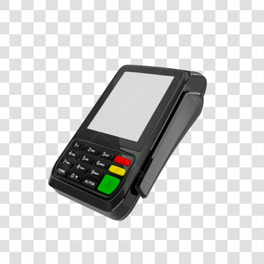 Elemento 3D Maquininha De Cartao Preta Png Transparente (2)