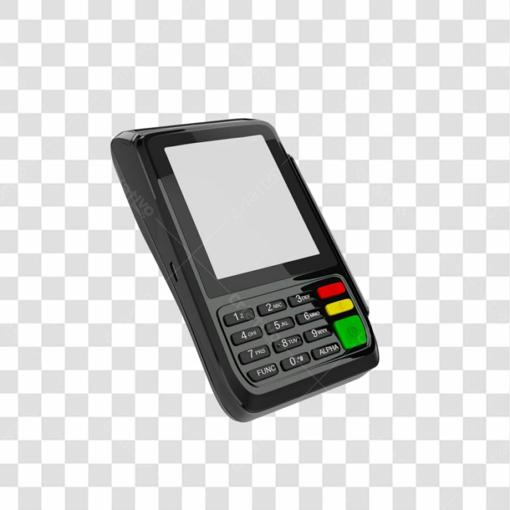 Elemento 3D Maquininha De Cartao Preta Png Transparente (1)